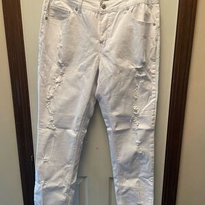 Hudson Jeans White Skinny Fit Distressed
